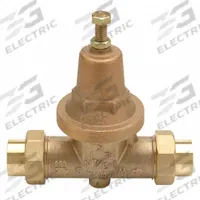 WILKINS Water Pressure Reducing Valve: FNPT x FNPT, 3/4 in Pipe Size, Bronze, 25 psi to 75 psi (MPN 34-70XLDU). Key specifications — Brand: WILKINS; Union Type: Double Union; Low-Lead Compliance: Low-Lead Compliant.