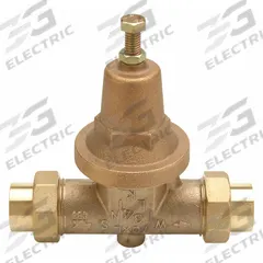 WILKINS Water Pressure Reducing Valve: FNPT x FNPT, 3/4 in Pipe Size, Bronze, 25 psi to 75 psi (MPN 34-70XLDU). Key specifications — Brand: WILKINS; Union Type: Double Union; Low-Lead Compliance: Low-Lead Compliant.