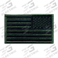 HEROS PRIDE Embroidered Patch: Reverse/U.S. Flag, 3 3/8 in x 2 in, Black/Olive, Plastic, Sew-On (MPN 7345). Key specifications — attr1074238: Sew-On; attr188498: 3-3/8 in x 2 in; attr188499: Olive; attr188500: Plastic; attr188503: U.S. Flag; attr193746: HEROS PRIDE.
