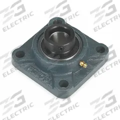 DAYTON 4 Bolt Flange Bearing: Radial Ball, 1 1/4 in Bore, Cast Iron, Eccentric Collar, 4 1/4 in Lg (MPN 3FCZ3). Key specifications — Bore Type: Cylindrical; Brand: DAYTON; Lubricant Material: Chevron SRI 2; Mounting Bolt Size: 7/16 in; Split Housing: Not Split; System of Measurement: Inch.