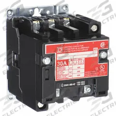 SQUARE D Lighting Magnetic Contactor: 3 Poles, 120V AC, 30 A, Electrically Held (MPN 8903SMO2V02). Key specifications — attr948947: SQUARE D.