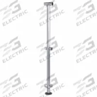 LAVI 316 Cable Rail Center Post: 4 in x 4 in, Center, Floor Mounted Rail Mounting, 2 Rail Levels (MPN 49-D134/4). Key specifications — attr1047618: LAVI 316; attr1047619: Silver; attr1047628: Round; attr1047632: Stainless Steel; attr1047638: 2; attr1047646: Floor Mounted.