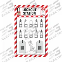 ZING Lockout Tagout Station Shadow Board: Lockout Station, No Padlocks, Lockout Board, Text (MPN 7801). Key specifications — Visibility Inside: Board Only; Station Type: Lockout Station; Mounting Location: Wall; Portable: No; Material: Aluminum; Cover Type: Open Front; Filled: No; Includes: Lockout Tagout Shadow Board.