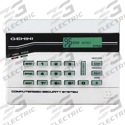 NAPCO Intrusion System Digital Keypads: 4 3/8 in Overall Ht, 1 1/8 in Overall Lg - Keypads for Security Systems