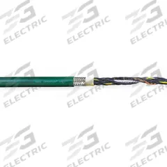 CHAINFLEX Control Cable: 16 AWG, 25 Conductors, 25 ft, PVC Jacket, 600 V (MPN CF6-15-25-25). Key specifications — Conductor Material: Copper; Conductor Configuration: Single; Minimum Bend Radius Factor - Fixed: 4 x OD; Minimum Bend Radius Factor - Flexible: 5 x OD; Includes Ground: Yes; Minimum Bend Radius Factor - E-Chain: 6.8 x OD; Resistance Properties: Oil and Grease Resistant; Standards: CE.