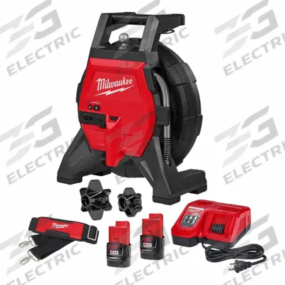 MILWAUKEE Inspection Camera Kit: M12, 85 ft Lg., 4 in Max. Pipe Dia., 1 1/2 in Min. Pipe Dia. - Milwaukee Pipe Inspection Camera Reels
