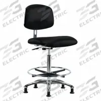 ESD/Cleanroom Task Chair: Vinyl, Armless, Ht Range 25 3/4 in to 35 1/2 in, 18 1/2 in Seat Wd, ISO 4 (MPN BR-ECR-VHBCH-CR-CF-EG-ESDBLK). Key specifications — Foot Support: Yes; Base Material: Aluminum; Brand: APPROVED VENDOR; Product Type: Cleanroom Task Chair; Cleanroom Class: ISO 4; ESD-Safe: ESD-Safe.