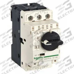 SCHNEIDER Manual Motor Starter: Non-Reversing, 3 Poles, 14 A, Thermal Protection, Selector Switch (MPN GV2P16). Key specifications — Maximum Voltage Rating: 600V AC; Brand: SCHNEIDER; Thermal Units Required: None (Starter Includes Integrated Thermal Units); Frame Size (Width): 45mm.