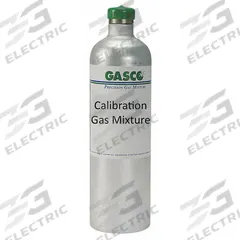 GASCO Calibration Gas: Air, Disposable, +/-5% Accuracy, SO2, Calibration Gas, 34 L Cylinder Capacity (MPN X02AI99CA340156). Key specifications — For Use With: All OEM Gas Detectors; Background Gas: Air; Brand: GASCO; Gas Mixture: Sulfur Dioxide 1 ppm; Reusability: Disposable.