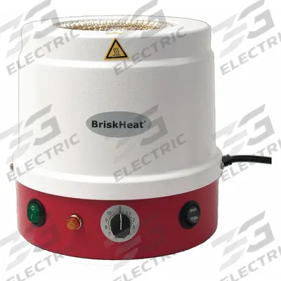 BRISKHEAT Heating Mantle: 6 L Capacity, 1,090 W Watt - Max, Plastic, Metal - Metal-Housed Heating Mantles