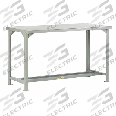LITTLE GIANT Workbench: Fixed Ht, 72 in x 30 in, Gray, No Additional Components - Steel-Top Workbenches