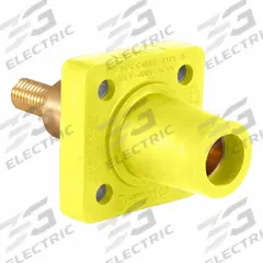 Single Pole Receptacle: Yellow, Straight Taper Nose Mating, Threaded Stud Termination, 400 A (MPN 16R32-XY). Key specifications — Series: 16; Receptacle Gender: Female; Brand: LEVITON.
