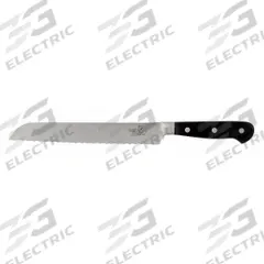 MERCER CUTLERY Bread Knife: Taper Ground Edge/Wavy Edge, 8 in Overall Lg, Steel Blade, Black Handle (MPN M23570). Key specifications — Sub-brand: Renaissance; Brand: MERCER CUTLERY; Blade Material: Steel; Blade Type: Wavy Edge; Forged/Stamped: Forged; Handle Color: Black; Handle Material: Glass Reinforced Polyoxymethylene; Knife Type: Bread Knife.