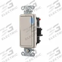 HUBBELL Wall Switch: Rocker Switch, 3-Way, Maintained, Light Almond, 120/277V AC, 20 A (MPN DS320STILLA). Key specifications — Illuminated: Yes; Voltage Rating: 120/277V AC.