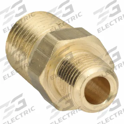 PARKER Metal Pipe Straight: Hex Nipple, 1/4 in x 1/8 in - Threaded High-Pressure Pipe Fittings