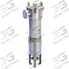 PARKER Water Filter Housing: 2 in, Flanged, 53 1/8 in Overall Ht, 14 1/2 in Overall Dia, Silver (MPN 4LFE6-3-2F). Key specifications — Housing Material: 304L Stainless Steel; Housing Color: Silver; Brand: PARKER.