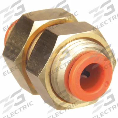 SMC Push-Fit Union Fitting: 3/8 in OD x 3/8 in OD Size, Push-to-Connect x Push-to-Connect - Polybutylene & Brass Tube Fittings