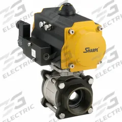 SHARPE Pneumatically Actuated Two-Way Ball Valve: 1/4 in Size, Carbon Steel, FNPT x FNPT (MPN 4353003860). Key specifications — Brand: SHARPE; Pilot Solenoid Voltage: Not Included.
