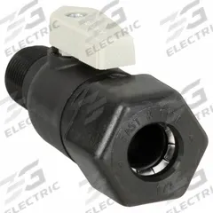 PARKER Manual Two-Way Ball Valve: 3/8 in, Polypropylene, Straight, Sweat x MNPT, Full Port Ball Port (MPN FTPPB8VMC6). Key specifications — Brand: PARKER; Handle: Lever.