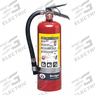 BADGER Fire Extinguisher: 5 lb Extinguisher Capacity, 3A:40B:C - Class ABC Fire Extinguishers