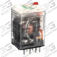 SCHNEIDER General Purpose Relay: Socket Mounted, 10 A Current Rating, 120V AC, 3PDT, R Socket (MPN RXM3AB1F7). Key specifications — Brand: SCHNEIDER; Base Type: Square; Mounting Style: Plug-In; Pin Shape: Flat; Electrical Connection: Quick-Connect; Manufacturer Part Number: RXM3AB1F7; Series: Harmony™ RXM Series.