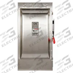 SIEMENS Safety Switch: Fusible, 200 A, Three Phase, 240V AC, 304 Stainless Steel, Indoor/Outdoor (MPN HF324S). Key specifications — Brand: SIEMENS.