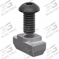 Bolt Assembly: M8 Size, 18 mm Thread Lg, Button Head Socket Cap, For 10.2 mm Slot Wd, Steel, 6 PK (MPN 75-3619-6). Key specifications — Fastener Type: Hammer Nut; Fastener Head Type: Button Head Socket Cap; Material: Steel; Finish: Zinc-Plated; T-Slot Fastener Type: Bolt Assembly; Threaded Hole Location: Single Center; Compatible Series: 80/20 45 Series; System of Measurement: Metric.