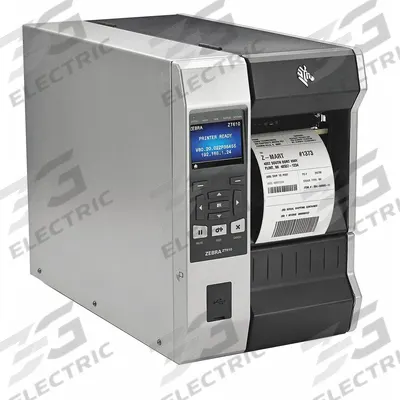 ZEBRA Industrial Printer: ZT600, 4.09 in Max. Print Wd, 14 in/sec, Rewind/Peel Off Dispensing - Up to 5,000 Labels per Day