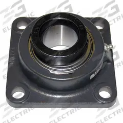 TIMKEN 4 Bolt Flange Bearing: Radial Ball, 2 7/16 in Bore, Cast Iron, Eccentric Collar, Square (MPN RCJ 2-7/16). Key specifications — Bore Type: Cylindrical; Brand: TIMKEN; Lubricant Material: NLGI #2 Equivalent; Mounting Bolt Size: 5/8 in; System of Measurement: Inch.