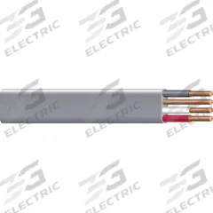 ROMEX Underground Feeder Cable: UF-B, 10 AWG, 3 Conductors, Black/Red/White, 250 ft Overall Lg, Gray (MPN 13059155). Key specifications — Grounding Conductor Insulation Color: Bare; Grounding Conductor Insulation Material: Uninsulated; Grounding Conductor Size: 10 AWG; Standards: UL 83; Manufacturer Part Number: 13059155; Brand: ROMEX; Grounding Conductor Material: Copper; Includes Grounding Conductor: Yes.