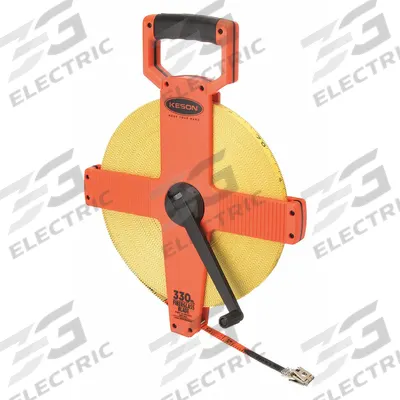 KESON Long Tape Measure: Manual, OTR-18M-300, Metric/SAE, 300 ft / 100 m, 1/8 in/2 mm - Open-Reel Long Tape Measures