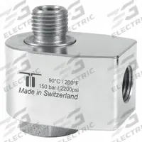 MOSMATIC Rotary Union: Elbow, Nickel-Plated C38500 Brass, 1 Passages, 1/4 in Rotating Shaft, Air (MPN 40.009). Key specifications — Maximum Speed: 30 RPM; Brand: MOSMATIC.