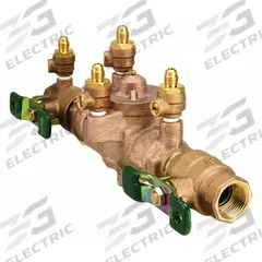 WATTS Reduced Pressure Zone Backflow Preventer: 009, With Strainer, Bronze, 3/4 in Pipe Size, NPT (MPN 009M2QTS-3/4"). Key specifications — Seat Material: Polymer; Shut-Off Valve Type: Ball Valve; Connection Type: NPT.