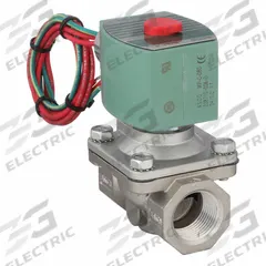REDHAT Solenoid Valve: 2-Way, Normally Closed, 3/4 in Pipe Size, 24V DC, Watertight, High Flow (MPN 8210G088). Key specifications — Pipe Size: 3/4 in; Voltage: 24V DC; Brand: REDHAT; Coil Enclosure: Watertight.