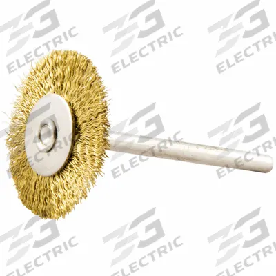 APPROVED VENDOR Wire Wheel Brush: Crimped Brass, 1" Dia x 1/8" Wd, 1/8" Shank - Nonsparking Light-Cleaning Brushes for Soft Materials