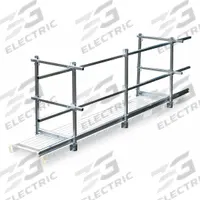 WERNER Guard Rail and Toe Board System: Guardrail and Toeboard Kit, Aluminum (MPN SQHTG-16A). Key specifications — Color: Silver; Included Components: Brackets; Material: Aluminum; Product Type: Guardrail and Toeboard Kit; Series: SQHTG; Brand: WERNER.