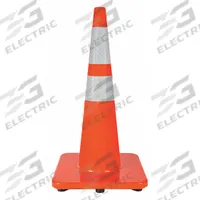 Traffic Cone with Bands: MUTCD/NCHRP-350, 28 in Cone Ht, Orange, High-Intensity Prismatic, PVC (MPN 6VKH1). Key specifications — Base Color: Orange; Brand: APPROVED VENDOR; Cone Material: PVC; Legend: Blank.
