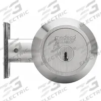 MEDECO Deadbolt Lock: Cylindrical, 2 1/2 in Door Thick - Max, Chrome (MPN 11C606-T-26-DL-P). Key specifications — ADA Compliant: No; Brand: MEDECO; Cylinder Core Type: Conventional Core Cylinder; Finish: Satin Chromium-Plated; Keyway Type: Schlage C; Includes Core: Core Included; Ligature Resistance: Not Ligature-Resistant.
