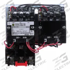 SQUARE D Magnetic Motor Starter: Reversing, 3 Poles, NEMA Size 0, 9 A, 120V AC Coil (MPN 8736SAO16V02S). Key specifications — Brand: SQUARE D; Coil Voltage: 110/120V AC; Phase: Three; Operator: None; Terminal Connection Type: Screw Clamp Terminals; Includes Pilot Light: No; Operator Controls: None; Auxiliary Contacts Included: No Auxiliary Contacts Included.