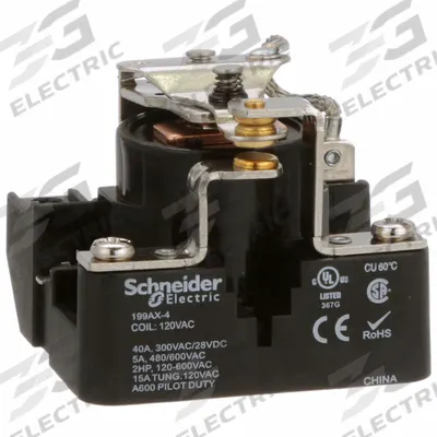 SCHNEIDER Open Power Relay: Surface Mounted, 40 A Current Rating, 120V AC, SPDT - Surface-Mounted Relays