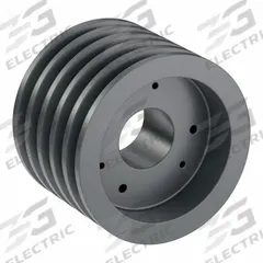 APPROVED VENDOR V-Belt Pulley: B52, 5 Groove, 5.55 in OD, Bushed Bore, SD, Quick Detachable, Plain (MPN 5B52SD). Key specifications — Pulley Industry Number: B52; Pitch Diameter: 5.2 in (5L, B); For Belt Section (broad, with similar types): 4L, A, or AX.