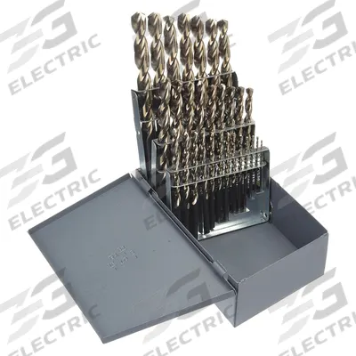 CLE-LINE Jobber Length Drill Bit Set: 29 Pc, 1/16" to 1/2" by 64ths, 135° Split Point - Chip-Clearing High-Speed Steel Jobber-Length Drill Bit Sets
