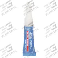 LOCTITE Instant Adhesive: 409, Plastics, 0.1 fl oz, Tube, Clear, Thick Liquid, 50 g/L and Under (MPN 233744). Key specifications — Series: 409; Standards: 29 CFR 1910.1200; Primary Applications: Plastics; Materials Bonded: Plastic; Brand: LOCTITE; Secondary Compatible Materials: Rubber.