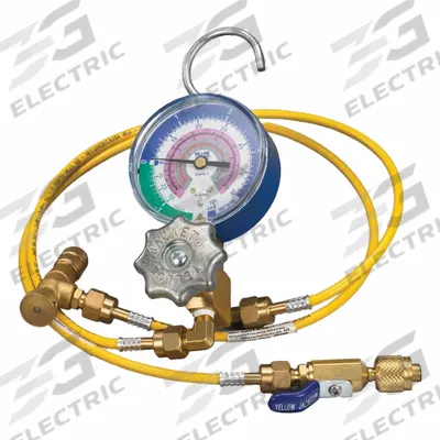 YELLOW JACKET Manifold Gauge: 1 Valves, Series Single Valve, 3 1/8 in Gauge - Analog Manifold Gauge Kits