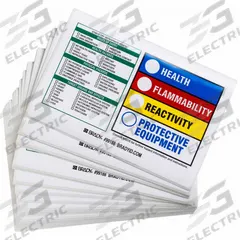 BRADY HMIG Label: 4 in Ht, 5 7/8 in Wd, 0.0038 in Thick, Paper, Adhesive, 5 7/8 in x 4 in, 100 PK (MPN 99188). Key specifications — Material: Paper.