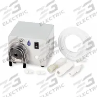 MEC-O-MATIC Peristaltic Chemical Metering Pump: 120V AC, 1/60 hp HP, 20 gpd Max. Flow Rate, Neoprene (MPN UVSP20XRLLAUXXX). Key specifications — Tubing Material: Neoprene; Brand: MEC-O-MATIC; Reproducibility: ±2.0%.