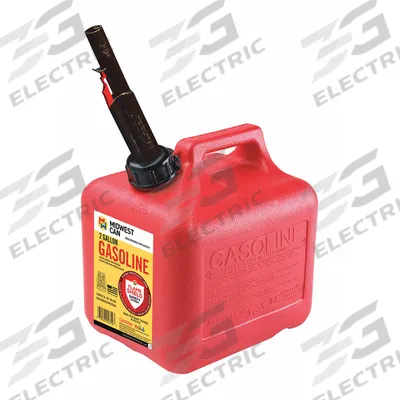 FLAME SHIELD Gas Can: 2 gal Capacity, Gasoline, HDPE - Plastic Fuel & Gas Cans