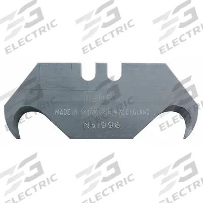 STANLEY Utility Blade: 1 7/8 in Blade Lg, 3/4 in Blade Wd, 0.024 in Blade Thick - Straight-Edge Hook-Tip Replacement Utility Blades