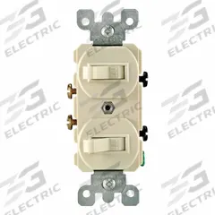LEVITON Wall Switch: Toggle Switch, Single Pole, Maintained, Ivory, 120/277V AC, 15 A (MPN 5224-2I). Key specifications — Illuminated: No; Voltage Rating: 120/277V AC.