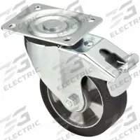 APPROVED VENDOR Plate Caster: Swivel, Steel, 6 5/16 in Wheel Dia., 1 9/16 in Wheel Wd, Slot, Rubber (MPN L-RD 162R-FI). Key specifications — Brand: APPROVED VENDOR; Swivel Raceway Type: Double Ball; Roll Up: Swivel with Total Lock.